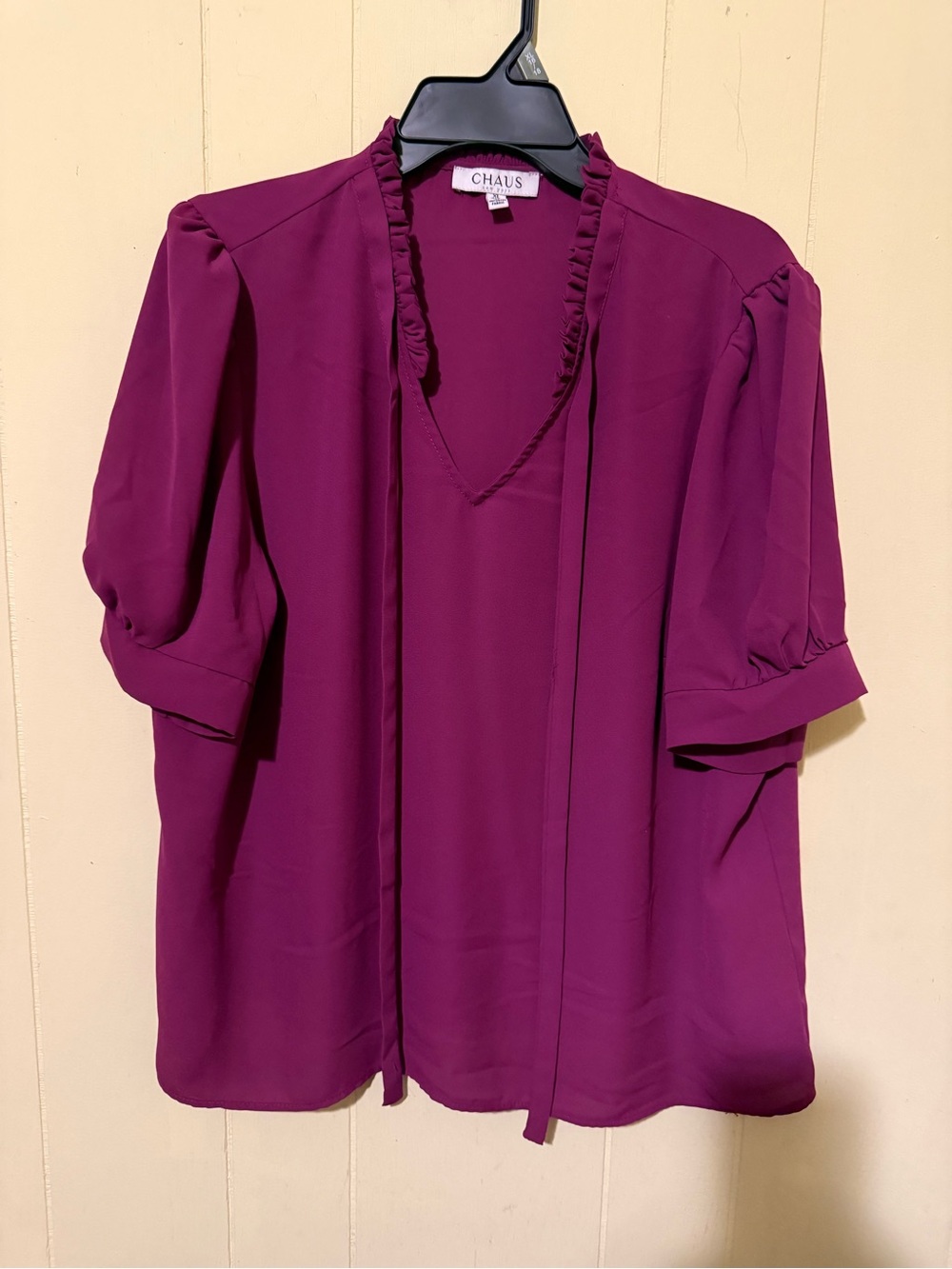 Chaus Women's Plum Tie-Neck Blouse